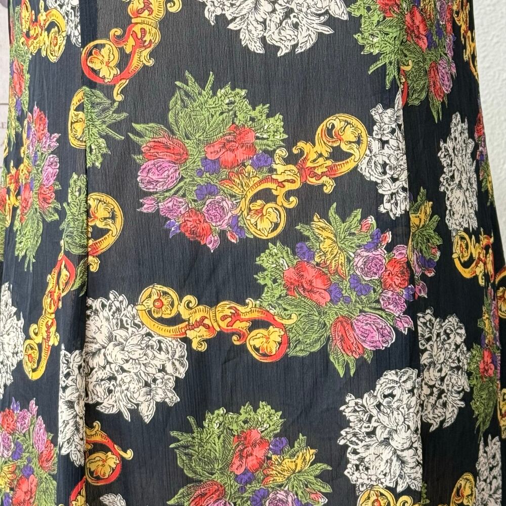 Vintage Floral Slip Dress Fairy Grunge Romantic Goth Dark Coquette Whimsigoth XS - Picture 6 of 8